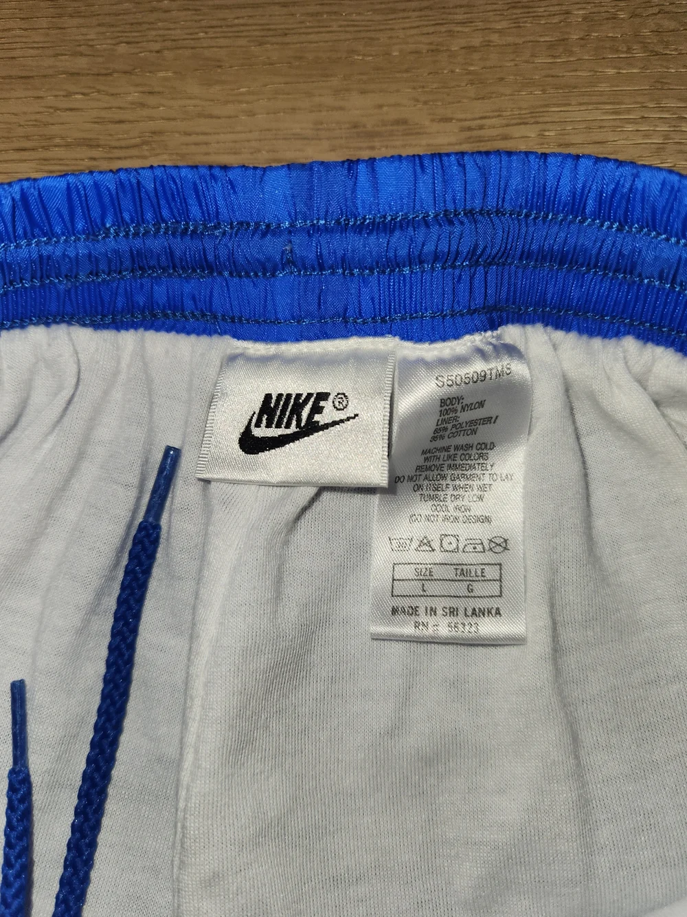 Vintage Y2K 90s Nike Blue Insulated Cotton Lined Blue Track Pants Men Size Large